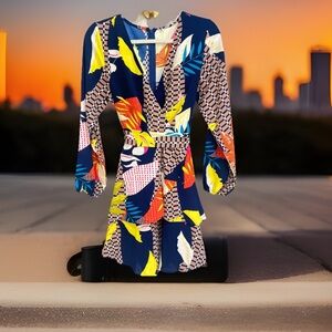 Colorful Geometric Print Dress